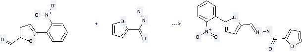 2-Furancarboxaldehyde, 5-(2-nitrophenyl)- can react with Furan-2-carboxylic acid hydrazide to get Furan-2-carboxylic acid {1-[5-(2-nitro-phenyl)-furan-2-yl]-methylene}-hydrazide.